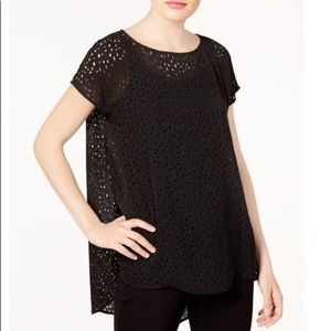 NWT Eileen Fisher Confetti Laser Cut Silk Top XS